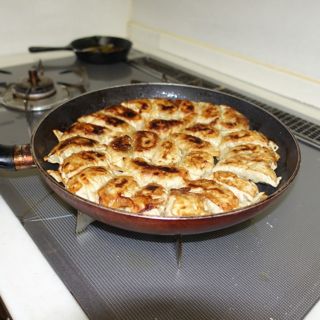 一口両面焼き餃子 博多鉄鍋風 レシピ 作り方 By ムサシノキスゲ クックパッド 簡単おいしいみんなのレシピが360万品