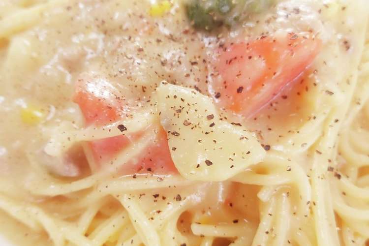 残りシチューでパスタランチ レシピ 作り方 By くるみのとんとん クックパッド 簡単おいしいみんなのレシピが349万品