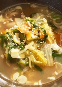 白菜のカレー中華スープ