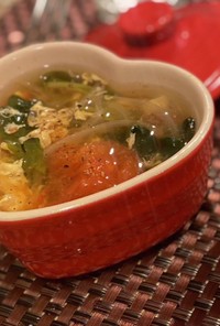 簡単♡パルメザンとトマトの野菜出汁スープ