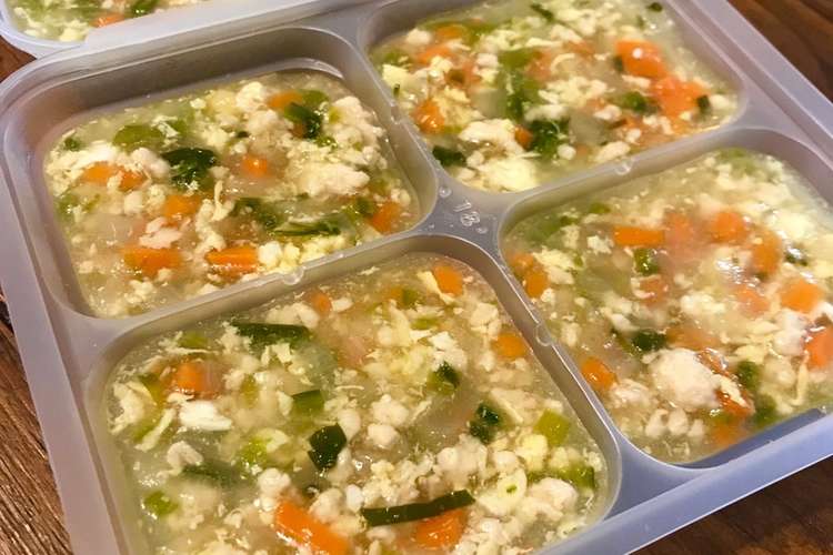 簡単離乳食 鶏と野菜の和風かきたま餡 レシピ 作り方 By Riko クックパッド 簡単おいしいみんなのレシピが376万品