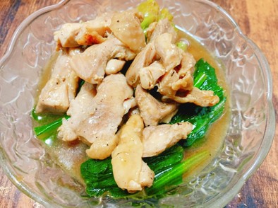 鶏肉と小松菜の南蛮漬け風の写真