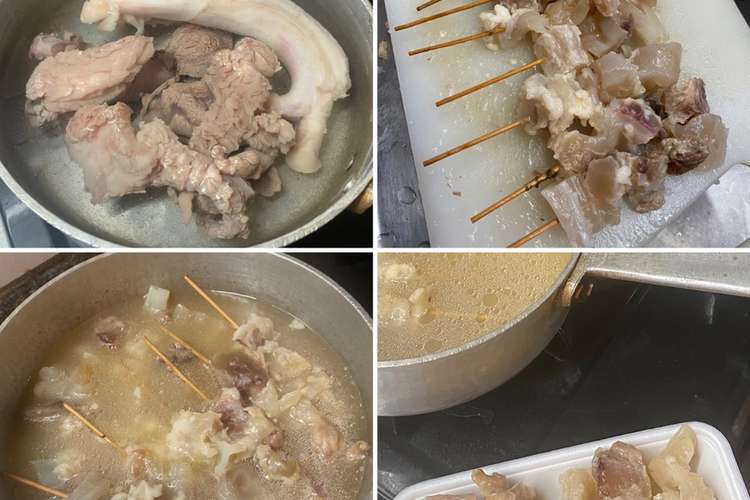 生アキレス腱と 牛すじ肉で おでん牛筋串 レシピ 作り方 By ウルトラマンド クックパッド 簡単おいしいみんなのレシピが353万品