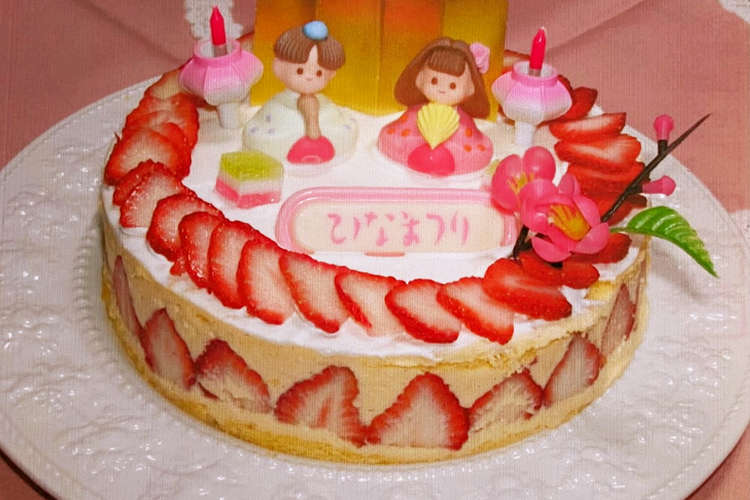 おひな祭りケーキ 苺のフレジェ レシピ 作り方 By ポムポムkobe クックパッド