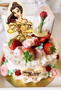 ベルと薔薇のバースデーケーキ♡