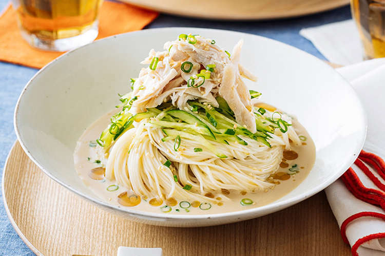ごま油香るささみときゅうりの豆乳そうめん レシピ 作り方 By マルホン胡麻油 クックパッド 簡単おいしいみんなのレシピが356万品
