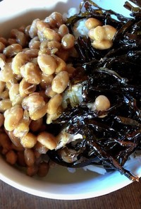 納豆と椎茸昆布のご飯