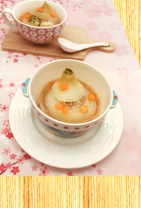 新玉ねぎ丸ごとカップの簡単中華スープ 