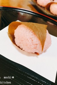 道明寺粉で♡桜餅