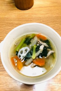 豚こまと野菜（多め）スープ　生姜味