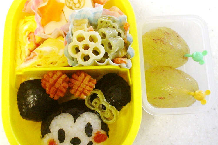 簡単キャラ弁当 ミニーちゃん ミッキー レシピ 作り方 By さすず クックパッド