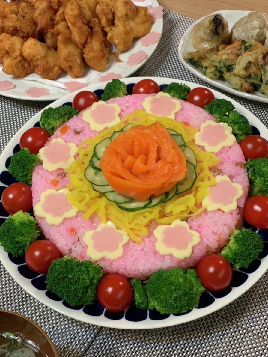 簡単！子供と食べるちらし寿司ケーキの画像