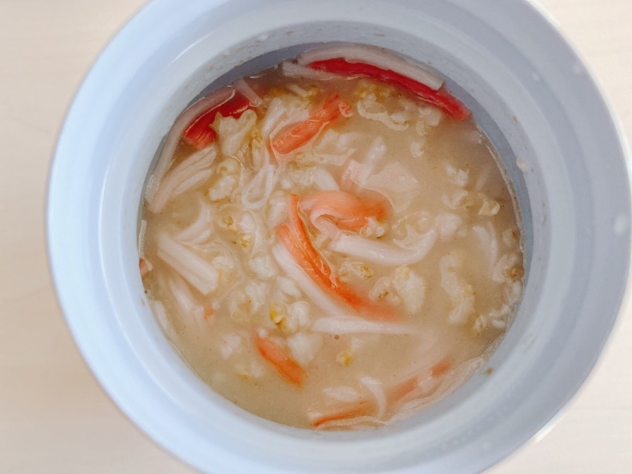 スープジャーでオートミールの中華雑炊弁当の画像