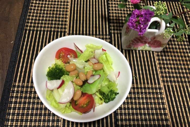 大豆入りのグリーンサラダ レシピ 作り方 By Laufen1113 クックパッド 簡単おいしいみんなのレシピが352万品