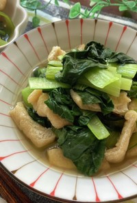 レンジde簡単♡小松菜と揚げの煮浸し