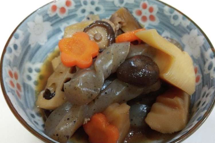 こんにゃくとたけのこ 根菜の煮物 レシピ 作り方 By クックちゃる クックパッド 簡単おいしいみんなのレシピが367万品