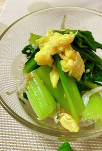 小松菜と炒り卵としらすのさっぱり酢和え