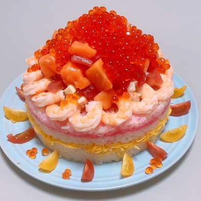 ひな祭り、誕生日に！寿司ケーキ♡の写真