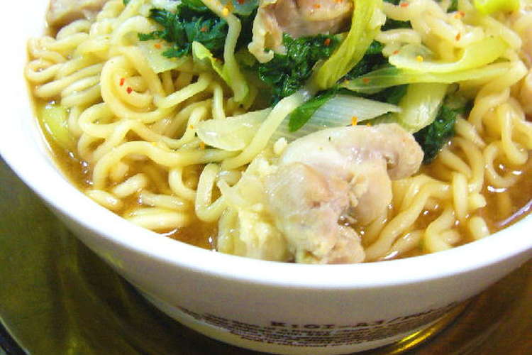 鶏肉と春菊の柚子胡椒みそラーメン レシピ 作り方 By Yukaナッツ クックパッド