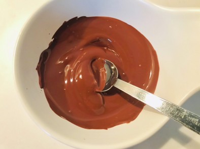 お皿一つ、レンジで簡単チョコの溶かし方の写真
