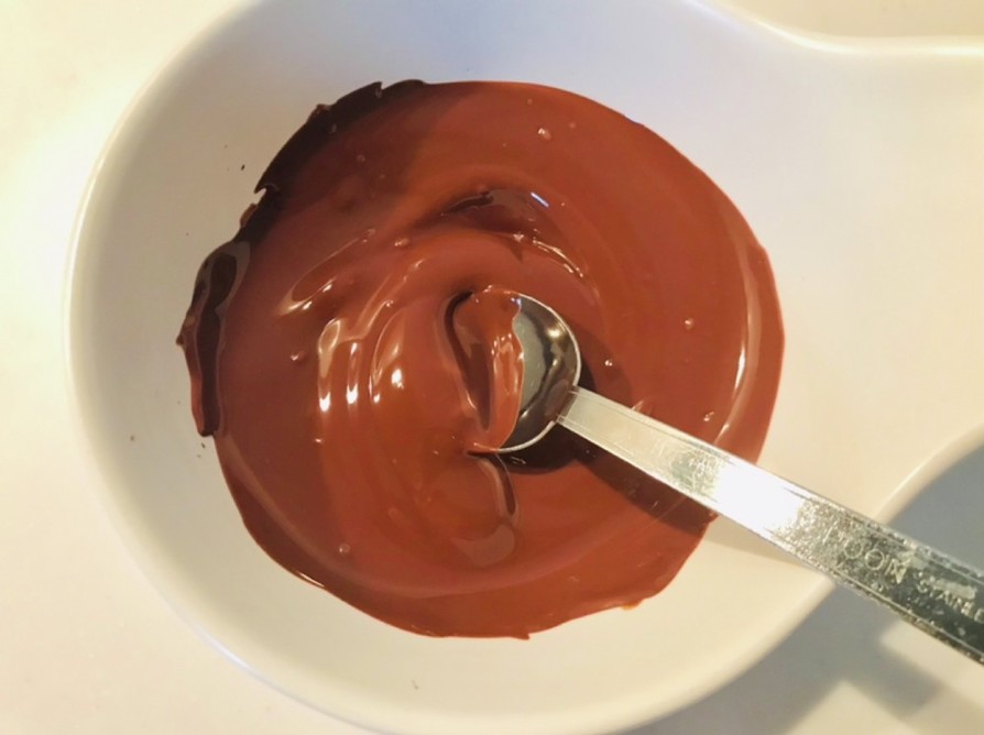 お皿一つ、レンジで簡単チョコの溶かし方の画像