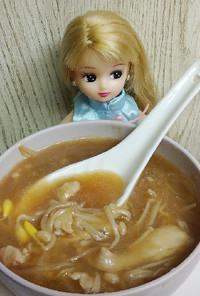 リカちゃん♡とろりもやしエノキ中華スープ