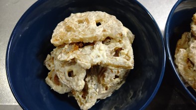 レンコンのクリームチーズ合えの写真