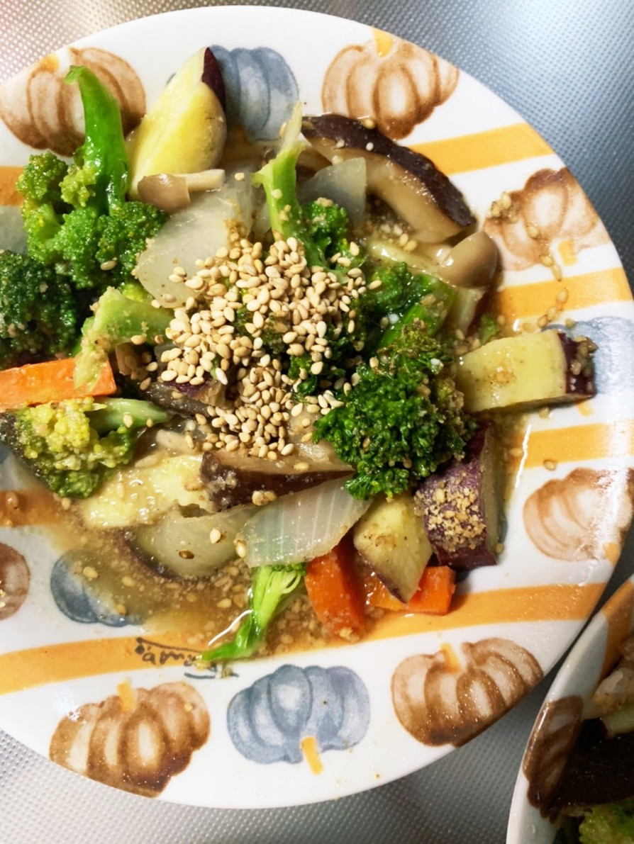 根菜ブロッコリー塩だれ炒め味温野菜サラダの画像