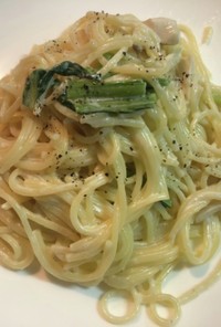 小松菜とエリンギのクリームパスタ