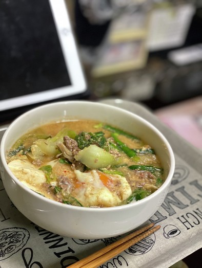 豆乳坦々麺風スープの写真