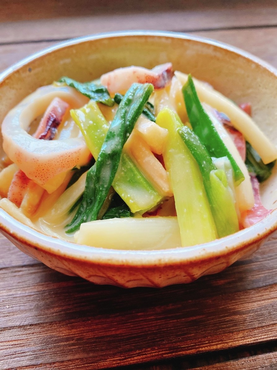 わけぎといかの酢みそ和え ぬた和え のレシピ 作り方 – イカの酢味噌あえ – CJDJDC