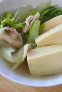 高野豆腐でカサ増し白菜の豚バラ煮