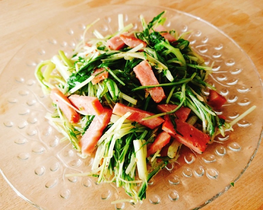 お弁当★水菜とソーセージハム簡単炒めの画像