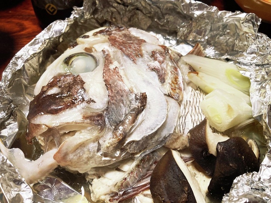 オーブンで鯛のアラの酒蒸し(ホイル焼き)の画像