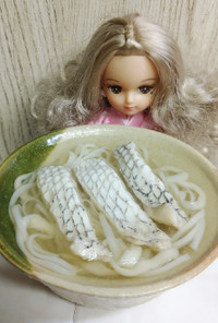 リカちゃん♡バチ麺 で鯛の温素麺風ꕤ˖*