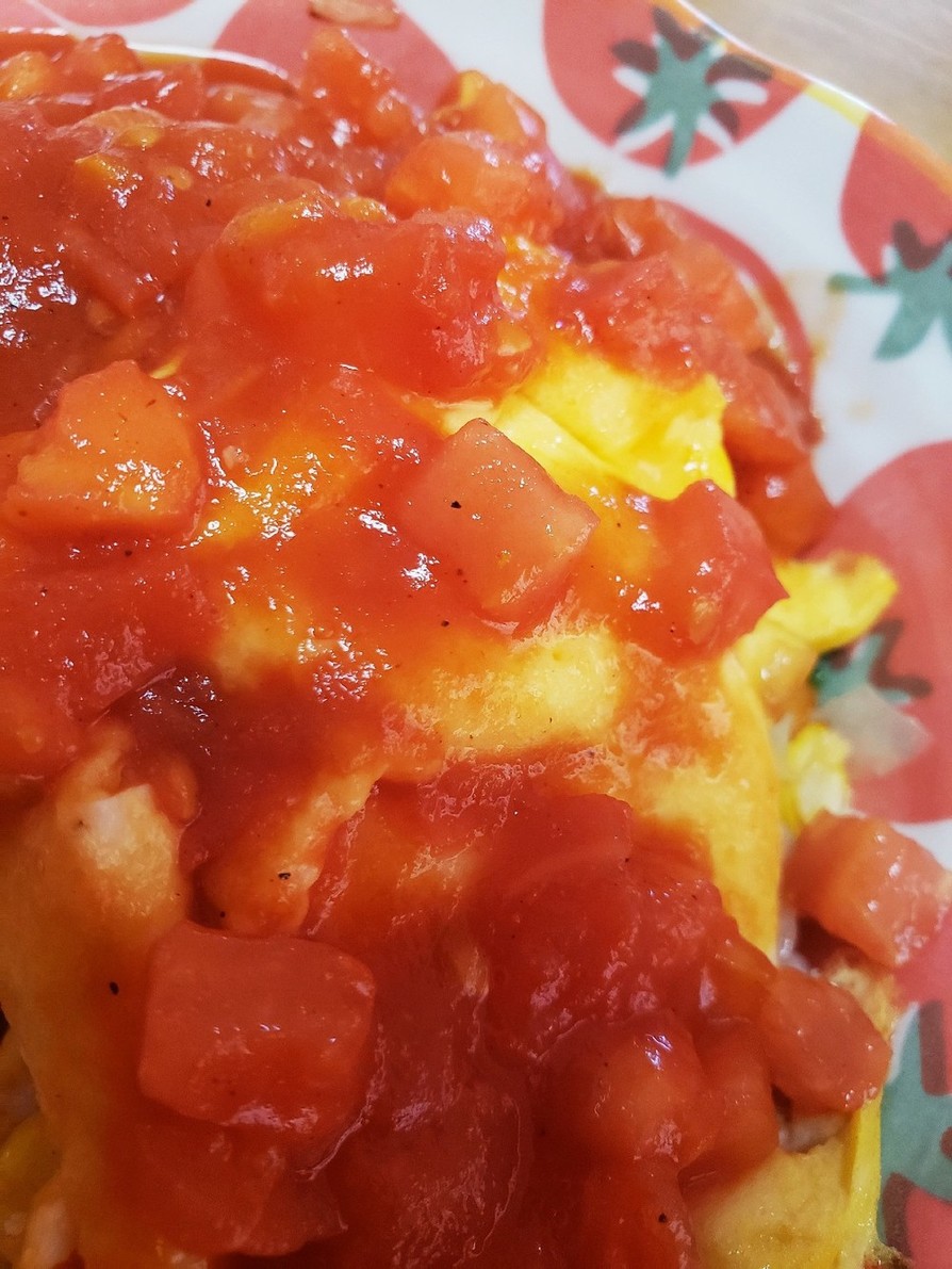 つわりごはん☆優しい味のトマトオムライスの画像