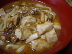 残りもので激旨 煮込み麻婆うどん