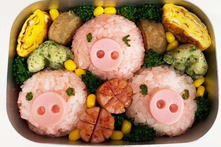 簡単キャラ弁 3匹の子豚 レシピ 作り方 By おかやどかり クックパッド 簡単おいしいみんなのレシピが361万品