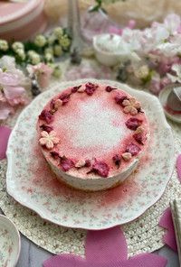 桜香るふんわりなめらかレアチーズケーキ