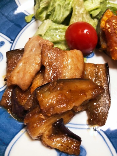 豚肉とナスの生姜焼きの写真