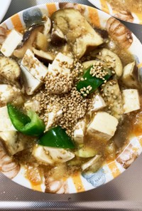 レンジ豚こまピリ辛うま煮味麻婆豆腐&茄子