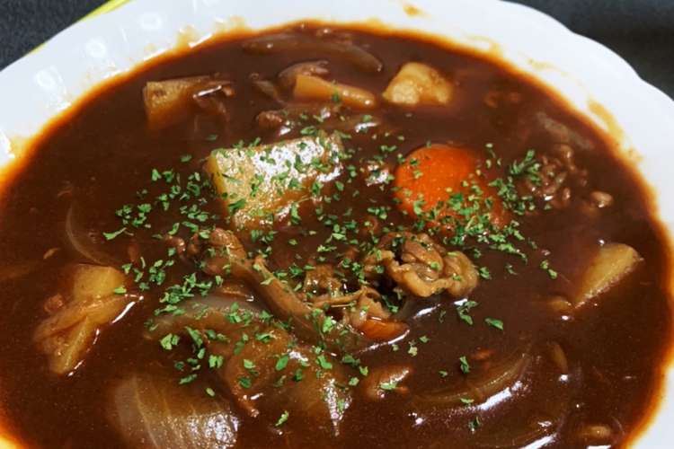 ビーフシチュー 肉じゃがリメイク レシピ 作り方 By ソムリナ クックパッド 簡単おいしいみんなのレシピが357万品