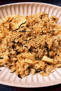 【腸活】たけのこツナヒジキ玄米炊込みご飯