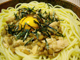 簡単すぐできる♪ツナ納豆パスタ