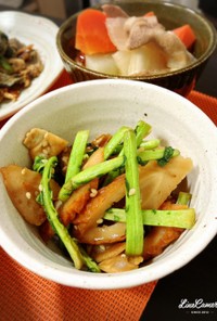 大根菜と舞茸の中華風炒め