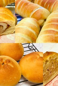 竹輪パン・肉まんパン【同じ生地で♪簡単】