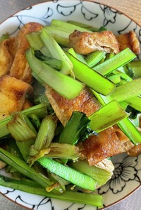 小松菜と油揚げの簡単ヘルシーな炒め物