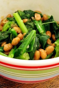 【レンジ1分】納豆とほうれん草の副菜