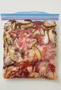 【下味冷凍】豚肉と椎茸のごまポン酢