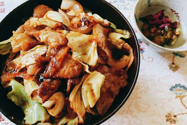 豚バラ肉と春キャベツのヤンニョム丼 レシピ 作り方 By ｈａｃｋ クックパッド 簡単おいしいみんなのレシピが355万品